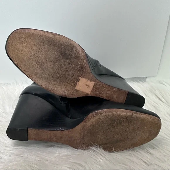Tory Burch Sofia Wedge Bootie Black Nappa Leather - Picture 8 of 9